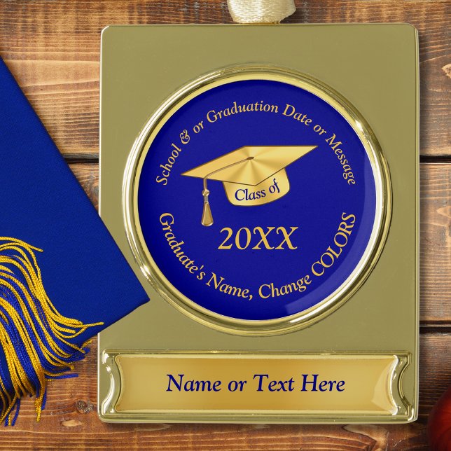 Blue and Gold Personalised Graduation Ornaments (Graduation Ornaments. Graduation Christmas Ornaments. Blue and Gold, Graduation Christmas Ornaments.)