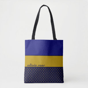 Blue and Gold Personalised Tote Bag