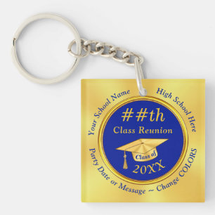 Blue and Gold, Personalized Class Reunion Gifts,  Key Ring