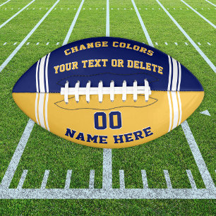 Blue and Gold Personalized Footballs or Your Color American Football
