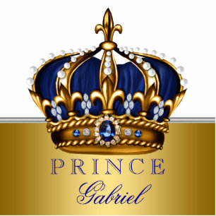 Blue and Gold Prince Baby Shower Standing Photo Sculpture