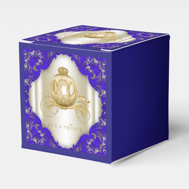 Blue and Gold Prince Favour Box (Front Side)