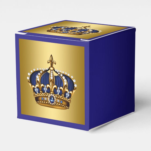 Blue and Gold Prince Favour Box (Front Side)