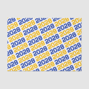 Blue and Gold Repeating Class Year Graduation Tissue Paper