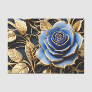 Blue And Gold Roses Art Nouveau Tissue Paper