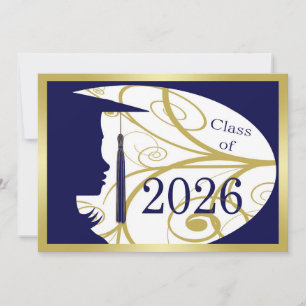 Blue and Gold Silhouette 2026 Card