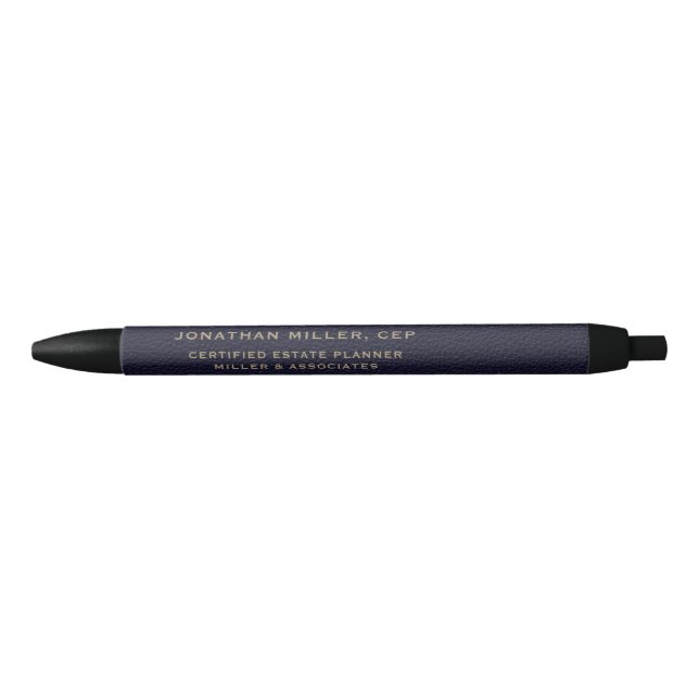 Blue and Gold Simple Professional Typographic Pen (Front)