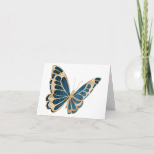 Blue and Gold Special Butterfly BLANK Card