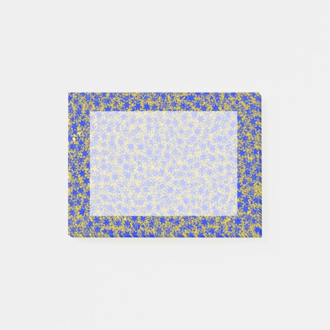 Blue and Gold Star Team Spirit Sports Colours Post-it Notes (Front)