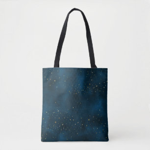 Blue and Gold Starry Night Tote Bag