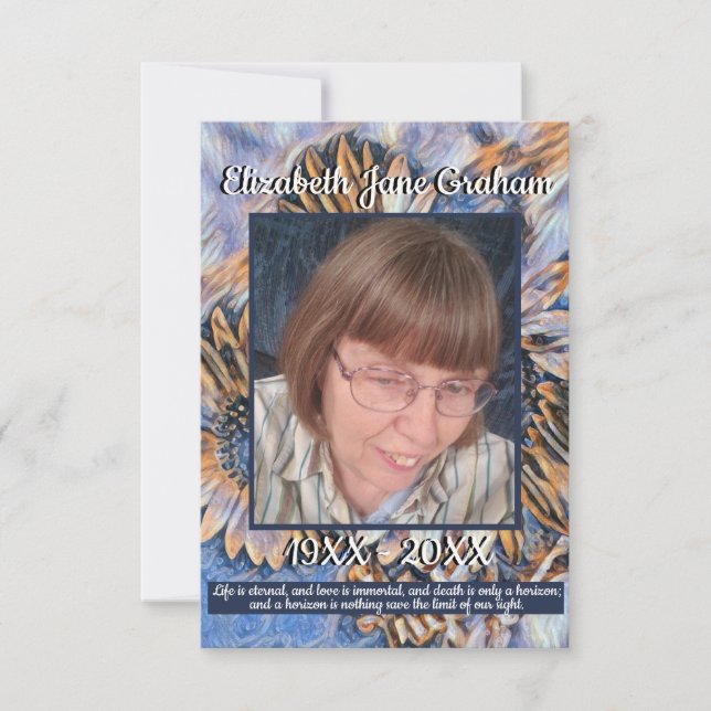 Blue and Gold Sunflower Art | Photo | Quotes (Front)