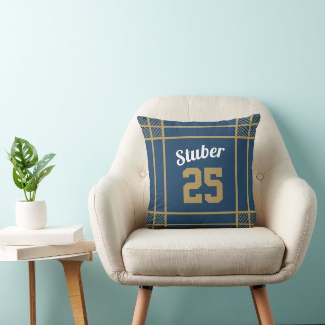 Blue and Gold throw pillow (Chair)