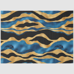 Blue and Gold Tiger Series Design 2 Tissue Paper