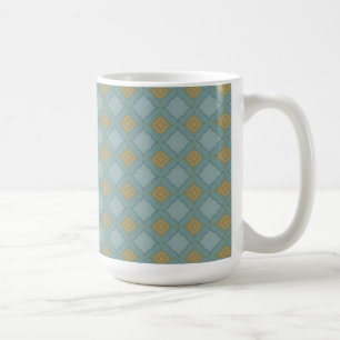 Blue and Gold Tiled Pattern Mug