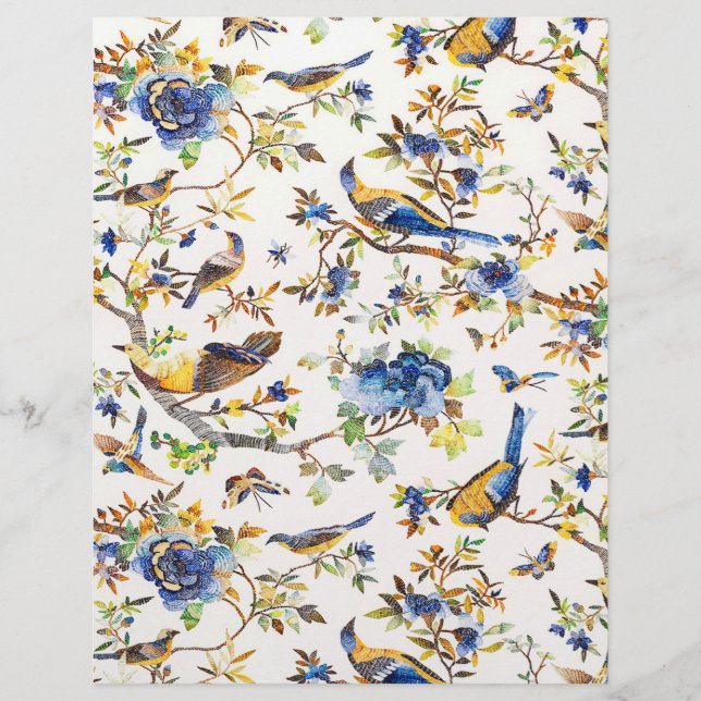 Blue and gold vintage birds (Front)