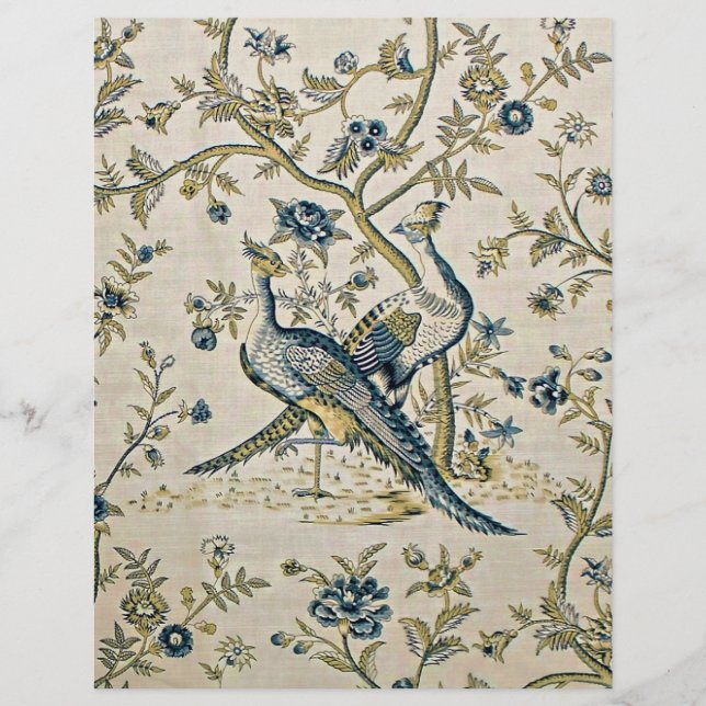Blue and gold vintage birds (Front)