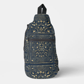 Blue and Gold Vintage Sling Bag