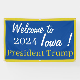 Blue and Gold Welcome to Iowa Mr President! Banner