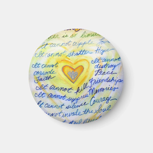 Blue and Gold What Cancer Cannot Do Heart Magnet (Front)