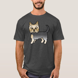 Blue And Gold Yorkshire Terrier Yorkie Cartoon Dog T-Shirt