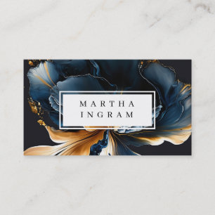 Blue and golden abstract design business card
