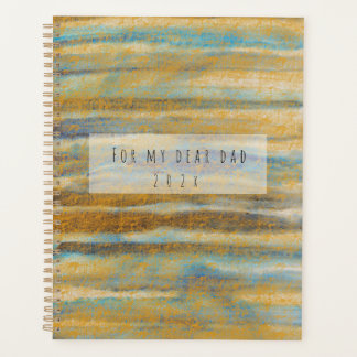 Blue and golden watercolour lines  planner