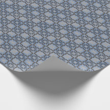 Blue and Gray Geometric Moroccan Tile Pattern