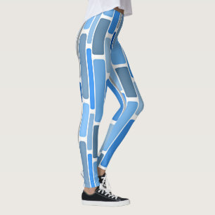 Blue and gray geometric pattern, leggings