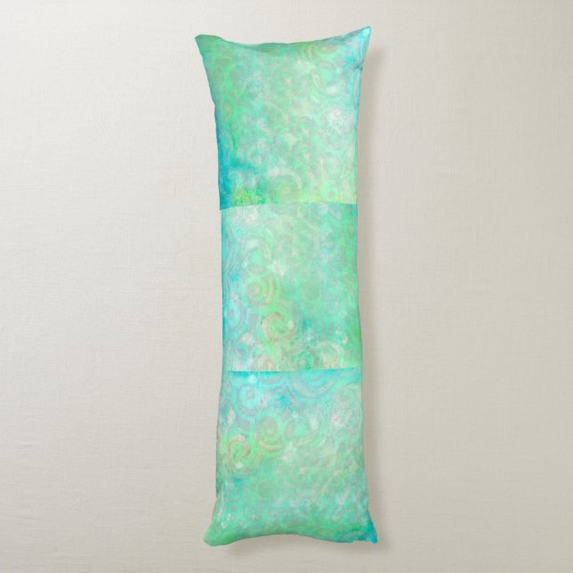 Blue and Green Abstract Art Body Cushion (Back (Vertical))