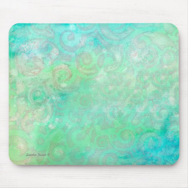 Blue and Green Abstract Art Mouse Mat (Front)