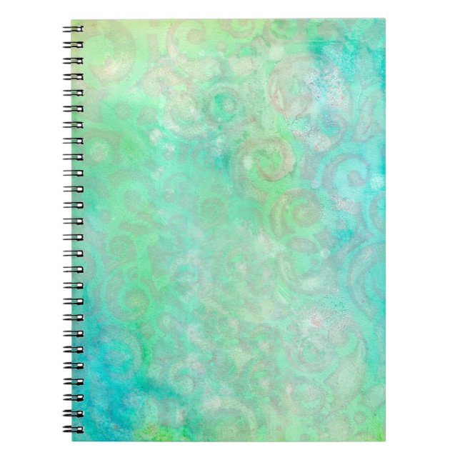 Blue and Green Abstract Art Notebook (Front)