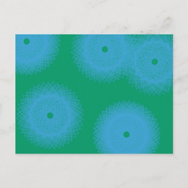 blue and green abstract art postcard (Front)
