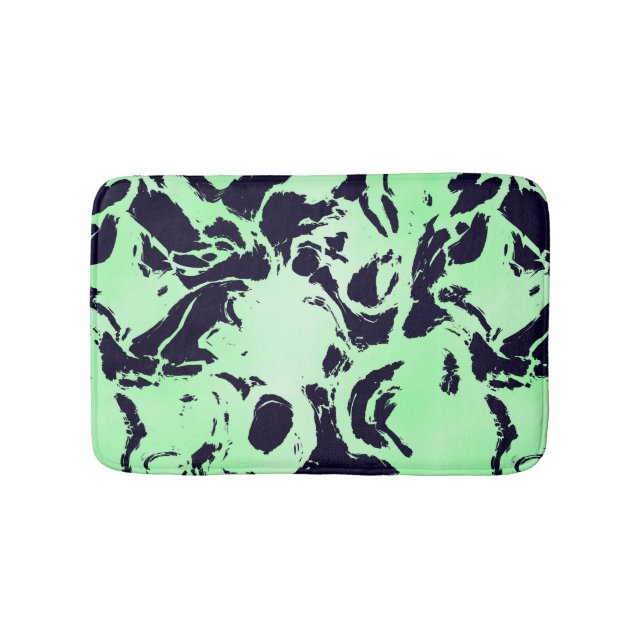 Blue and Green Abstract Bath Mat (Front)