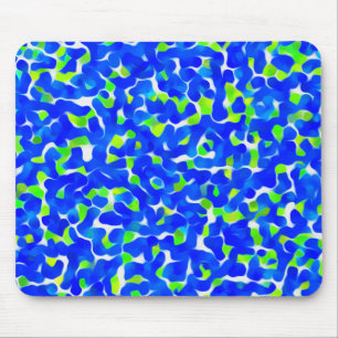 Blue and Green Abstract Pattern Mouse Mat