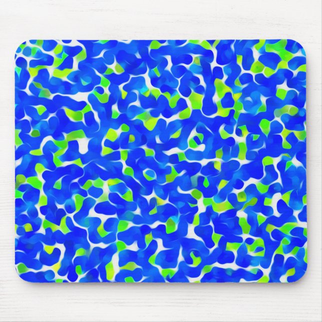 Blue and Green Abstract Pattern Mouse Mat (Front)