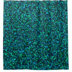 Blue and Green Abstract Pattern Shower Curtain
