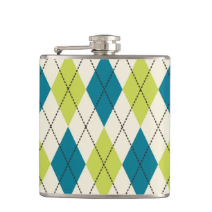 Blue And Green Argyle Hip Flask