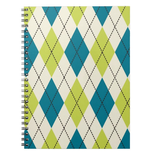 Blue And Green Argyle Notebook (Front)