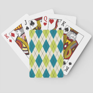 Blue And Green Argyle Playing Cards