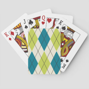 Blue And Green Argyle Playing Cards