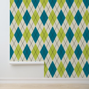 Blue And Green Argyle Wallpaper