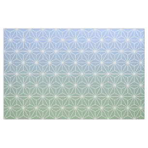 Blue and Green Asanoha (large scale) Fabric