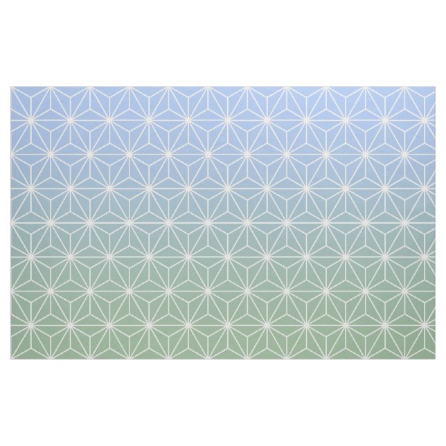 Blue and Green Asanoha (large scale) Fabric (Fat Quarter)
