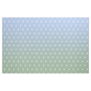 Blue and Green Asanoha (small sasle) Fabric