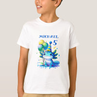 Blue and Green Axolotl Boy's Birthday Party