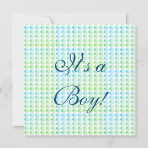 Blue and Green Baby Boy Birth Announcement