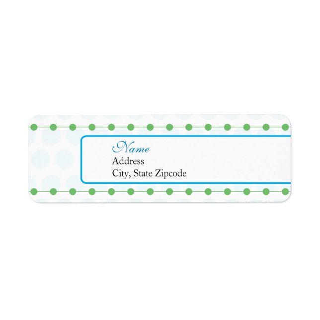 Blue and Green Baby Shower Return Address Label (Front)