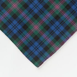 Blue and Green Baird Clan Tartan Fleece Blanket