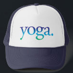 Blue and Green Beach Yoga Tropical California Hat<br><div class="desc">Perfect hat for the the yoga lover! Says "yoga." in a blue and green ombre.</div>