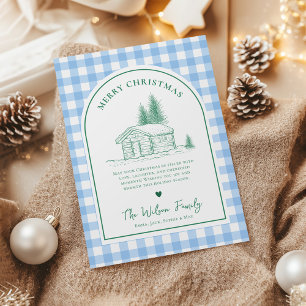 Blue and Green Boho Arch Christmas Holiday Card